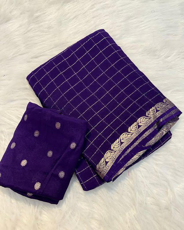 Elegant Viscose Georgette Saree with Matching Viscose Blouse – Luxe Drape for Boutique Displays & Festive Gifting