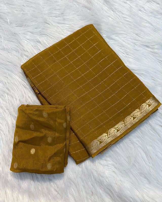 Elegant Viscose Georgette Saree with Matching Viscose Blouse – Luxe Drape for Boutique Displays & Festive Gifting