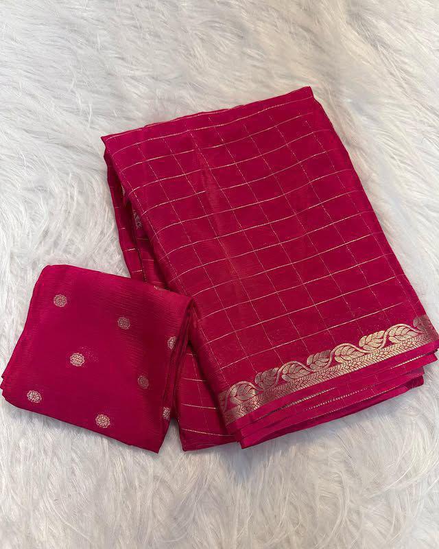 Elegant Viscose Georgette Saree with Matching Viscose Blouse – Luxe Drape for Boutique Displays & Festive Gifting