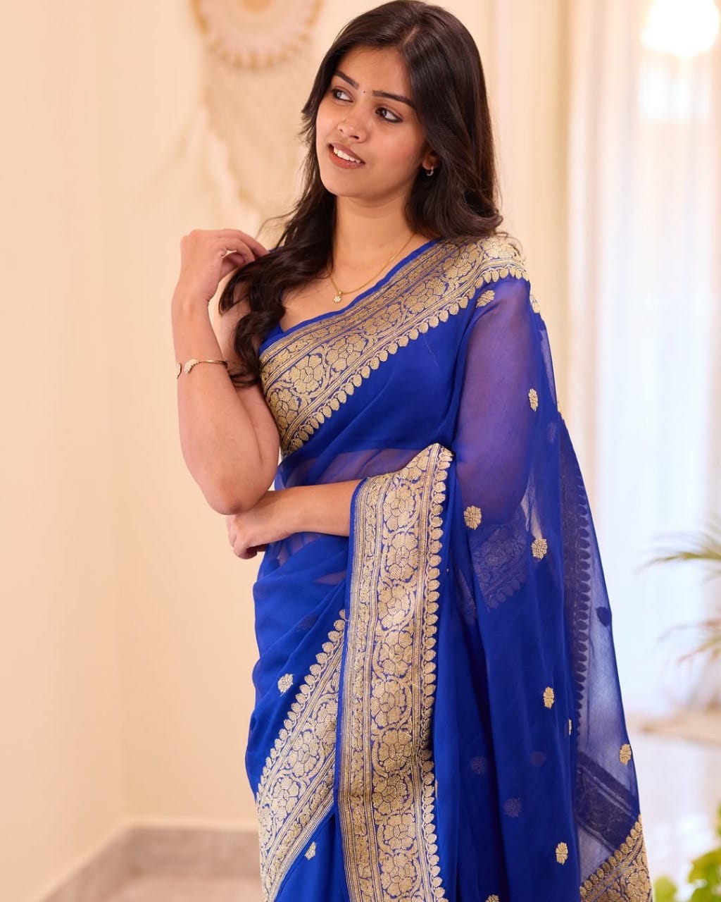 Soft Lilan Slab Saree with Rich Jacquard Weaving & Exclusive Border Blouse – Elegant Comfort for Boutique Displays & Festive Gifting