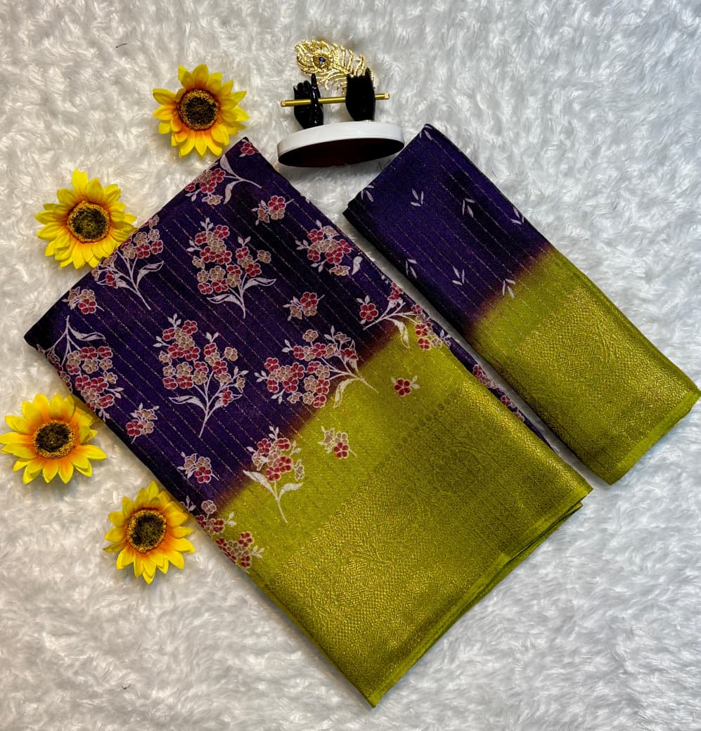 Semi Dola Saree with Riko Zari & Floral Butti – Elegant Daily Wear for Boutique Buyers & Bulk Orders