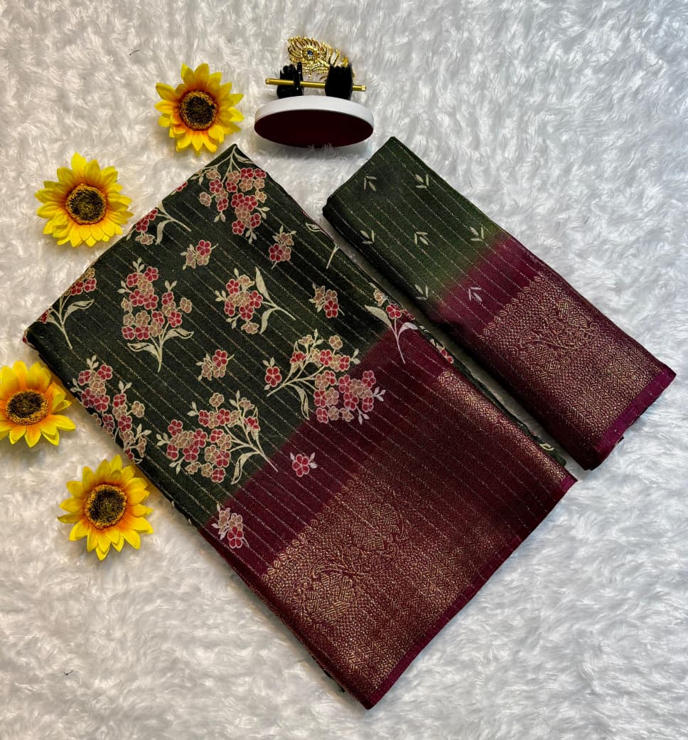 Semi Dola Saree with Riko Zari & Floral Butti – Elegant Daily Wear for Boutique Buyers & Bulk Orders