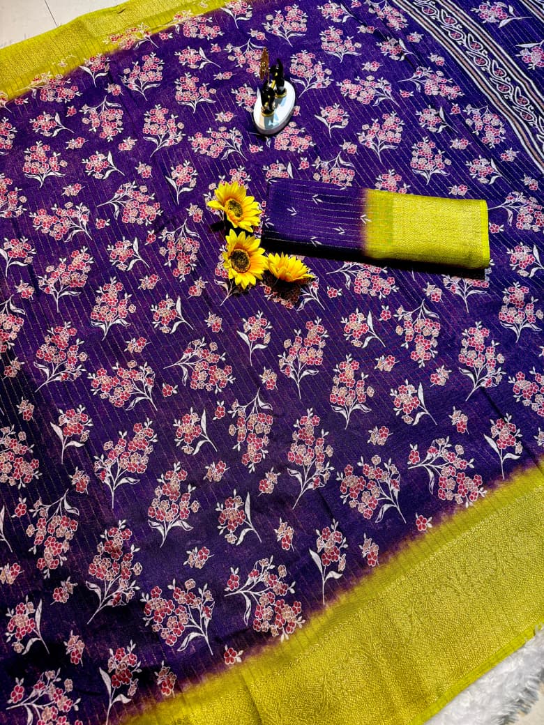 Semi Dola Saree with Riko Zari & Floral Butti – Elegant Daily Wear for Boutique Buyers & Bulk Orders