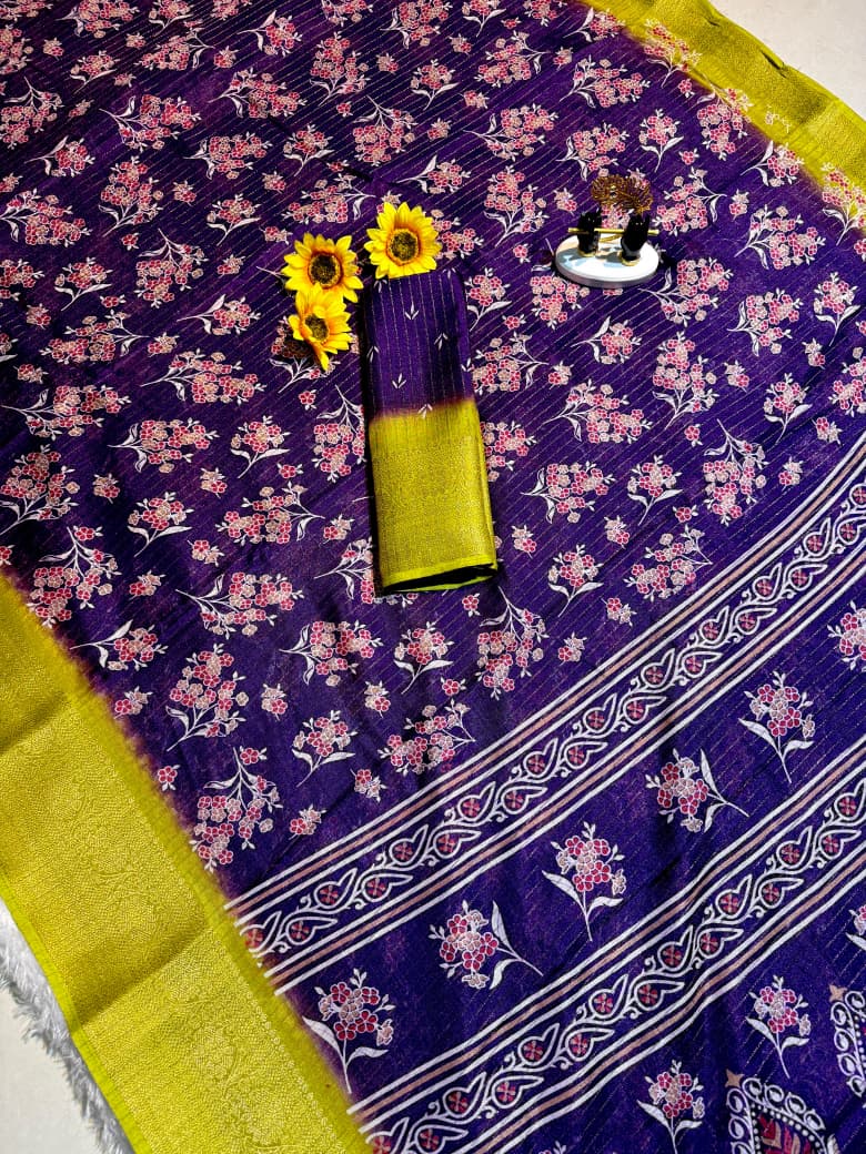 Semi Dola Saree with Riko Zari & Floral Butti – Elegant Daily Wear for Boutique Buyers & Bulk Orders