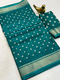 Dola Silk Saree with Bandhani Print & Zari Border – Festive Radiance for Boutique Displays