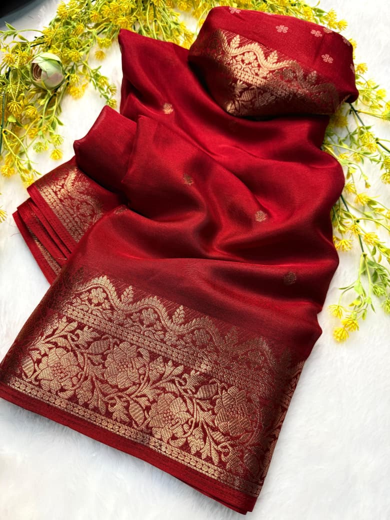 Premium Crepe Silk Saree with Jacquard Jari Butti & Rich Pallu – Elegant Sophistication for Boutique Displays & Festive Bulk Orders
