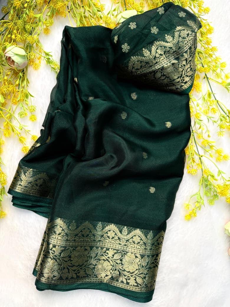 Premium Crepe Silk Saree with Jacquard Jari Butti & Rich Pallu – Elegant Sophistication for Boutique Displays & Festive Bulk Orders