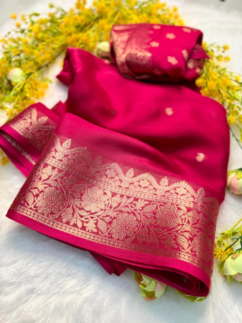 Premium Crepe Silk Saree with Jacquard Jari Butti & Rich Pallu – Elegant Sophistication for Boutique Displays & Festive Bulk Orders