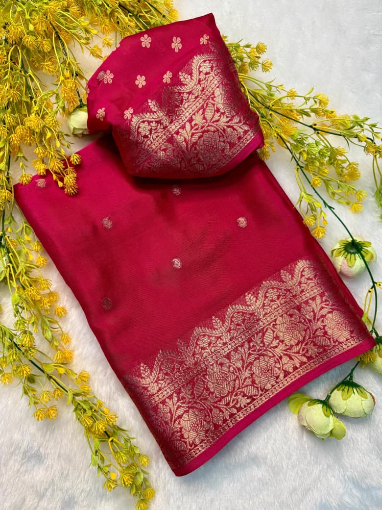 Premium Crepe Silk Saree with Jacquard Jari Butti & Rich Pallu – Elegant Sophistication for Boutique Displays & Festive Bulk Orders