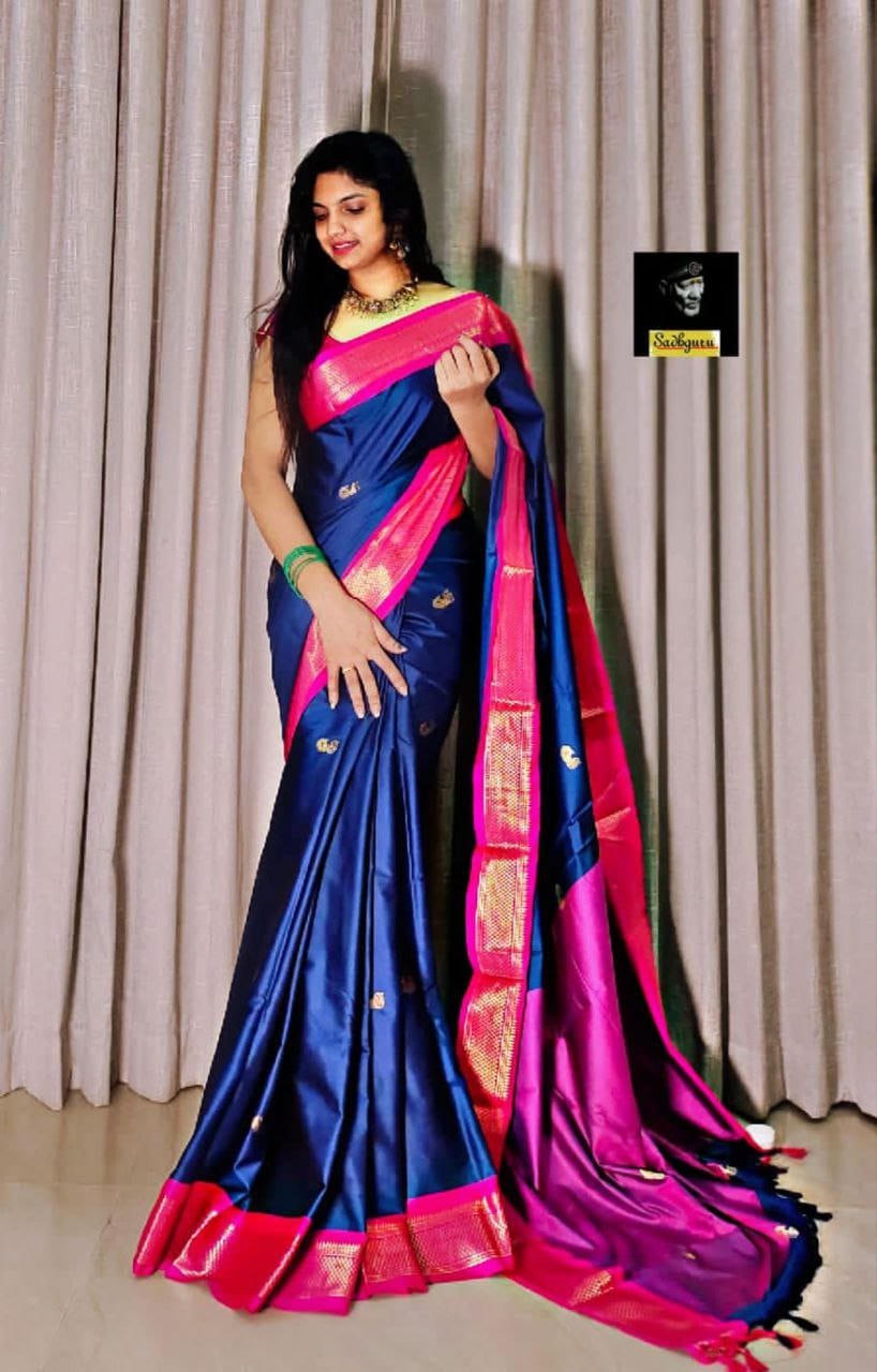 Pure Aura Mercerised Cotton Silk Saree with Handloom & Jacquard Zari Border – Elegant Comfort for Boutique Displays & Festive Bulk Orders