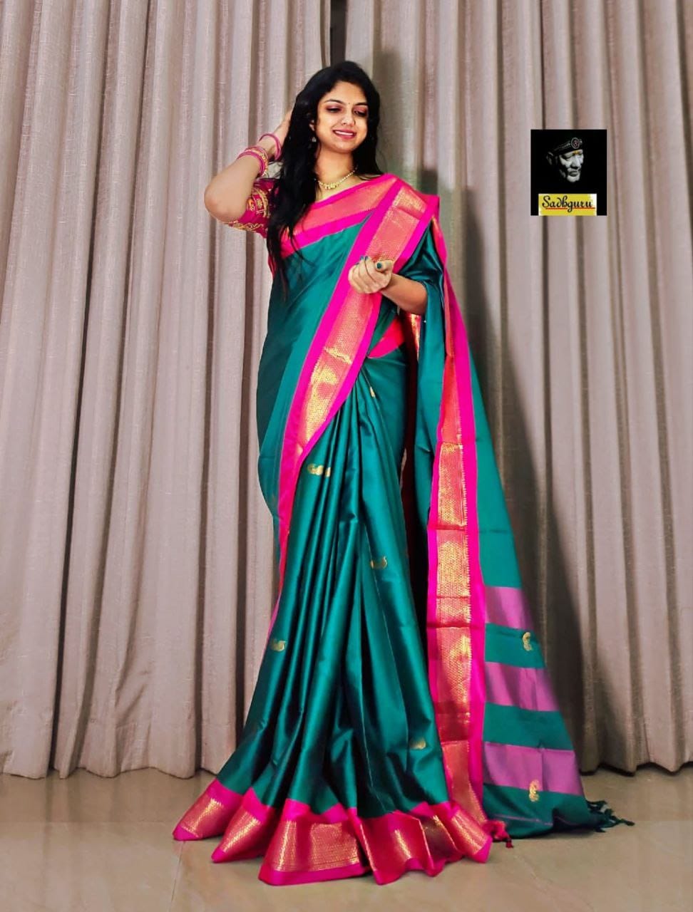 Pure Aura Mercerised Cotton Silk Saree with Handloom & Jacquard Zari Border – Elegant Comfort for Boutique Displays & Festive Bulk Orders
