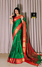 Pure Aura Mercerised Cotton Silk Saree with Handloom & Jacquard Zari Border – Elegant Comfort for Boutique Displays & Festive Bulk Orders