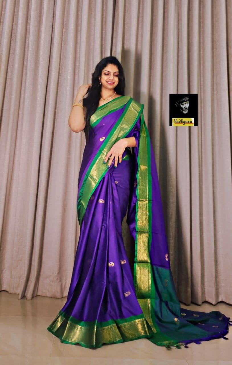 Pure Aura Mercerised Cotton Silk Saree with Handloom & Jacquard Zari Border – Elegant Comfort for Boutique Displays & Festive Bulk Orders