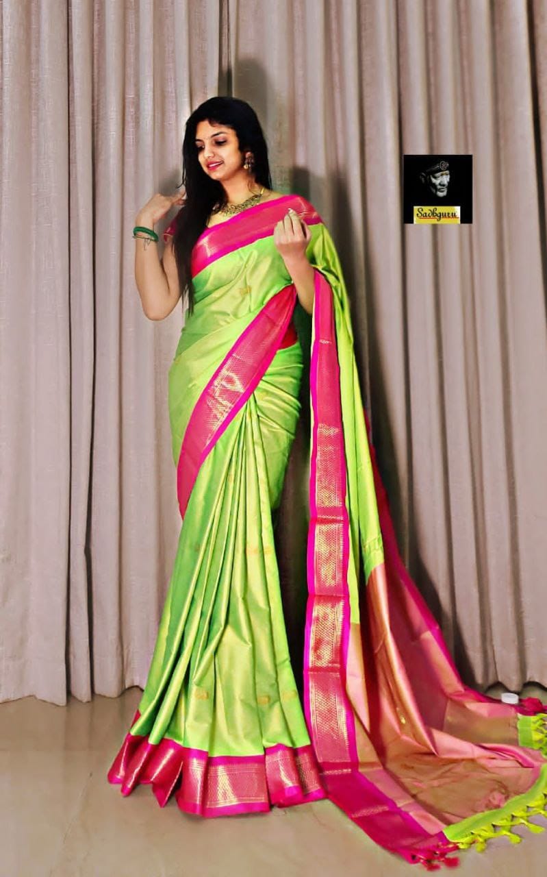 Pure Aura Mercerised Cotton Silk Saree with Handloom & Jacquard Zari Border – Elegant Comfort for Boutique Displays & Festive Bulk Orders