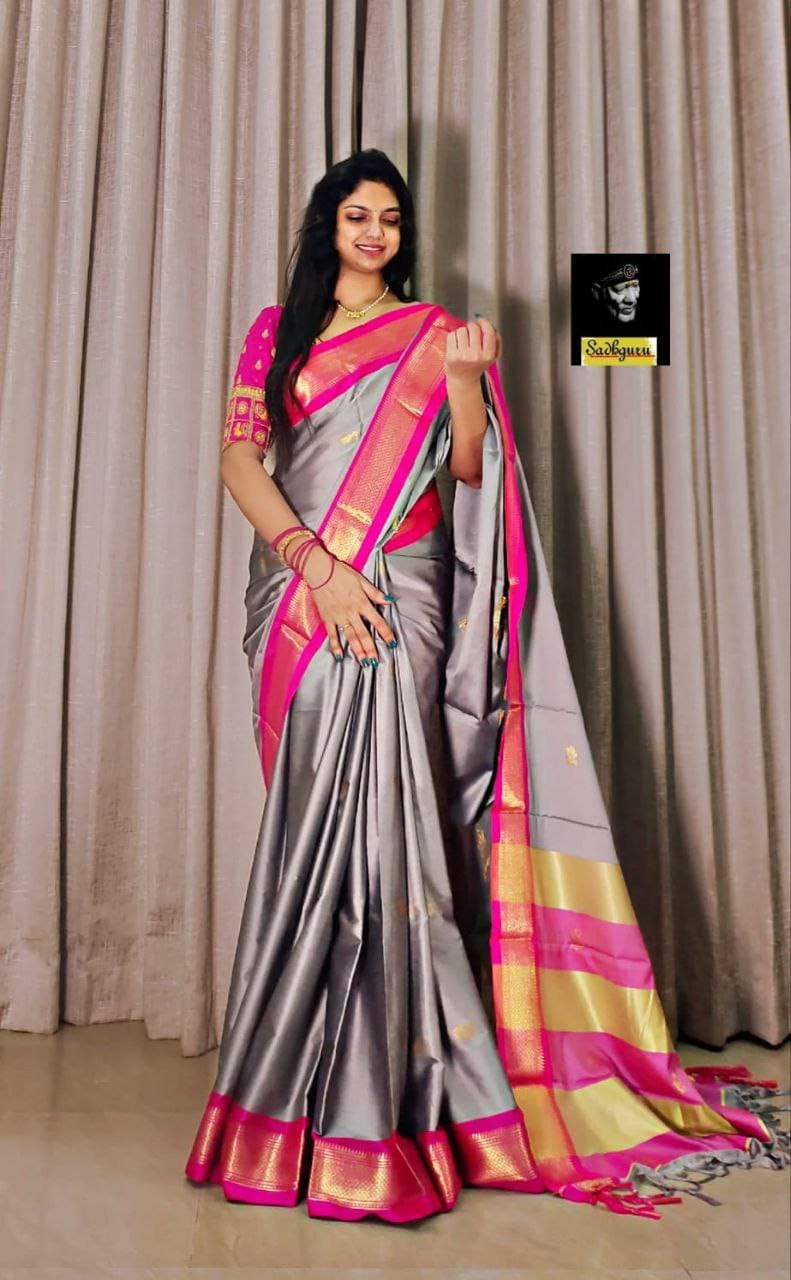 Pure Aura Mercerised Cotton Silk Saree with Handloom & Jacquard Zari Border – Elegant Comfort for Boutique Displays & Festive Bulk Orders