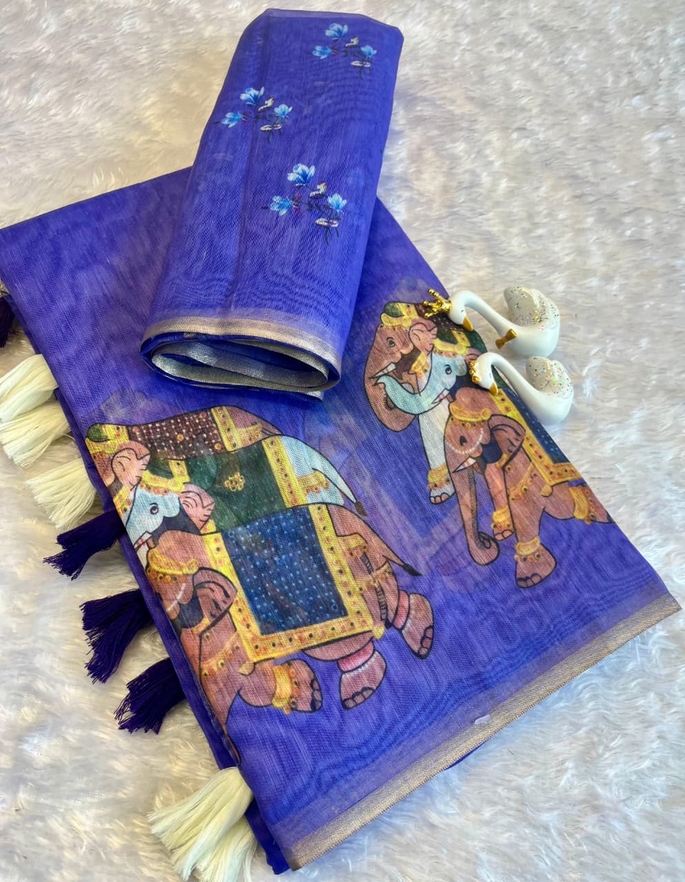 Pure Soft Chanderi Cotton Saree with Zari Pattu Border & Tassel Pallu – Graceful Heritage for Boutique Displays & Festive Bulk Orders