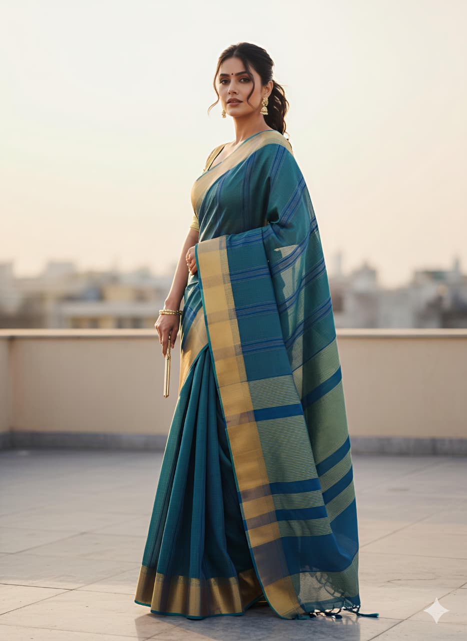 Heavy Maheshwari Silk Saree with Katha Work, Jacquard Border & Rich Pallu – Festive Elegance for Boutique Displays & Bulk Orders