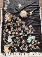 Heavy Handloom Tussar Silk Saree with Animal Digital Print & Matching Blouse – Premium Festive Collection