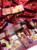 Premium Dola Self Jacquard Silk Saree with Jari Work & Butti Blouse – Super Hit Collection