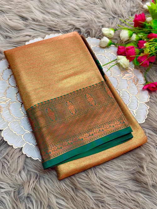 Bridal Pattu Kanjivaram Silk Saree with Grand Rich Pallu & Designer Brocade Blouse – Premium Wedding Collection