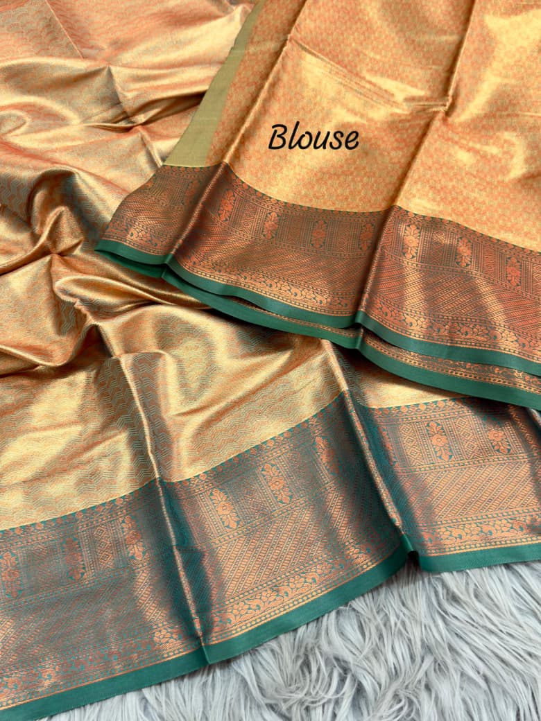 Bridal Pattu Kanjivaram Silk Saree with Grand Rich Pallu & Designer Brocade Blouse – Premium Wedding Collection