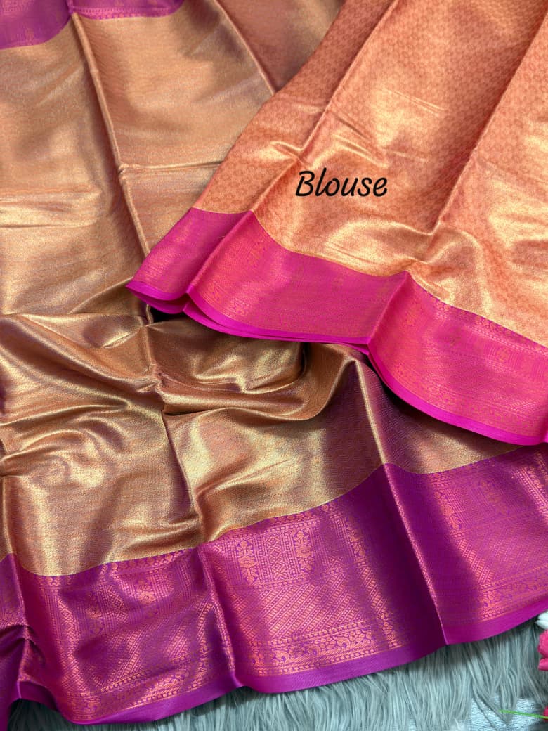 Bridal Pattu Kanjivaram Silk Saree with Grand Rich Pallu & Designer Brocade Blouse – Premium Wedding Collection