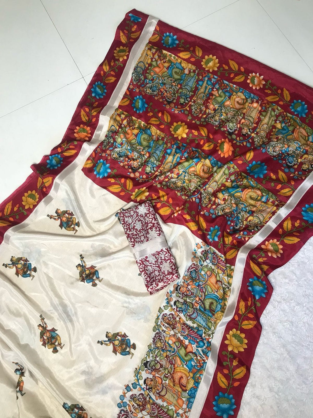 Soft Mul Mul Cotton Saree with Kalamkari Digital Print, Zari Lines & Stylish Pallu – Premium Collection