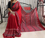 Exclusive Ajrakh Print Soft Modal Silk Saree with Rich Pallu & Contrast Blouse – Premium Arrival