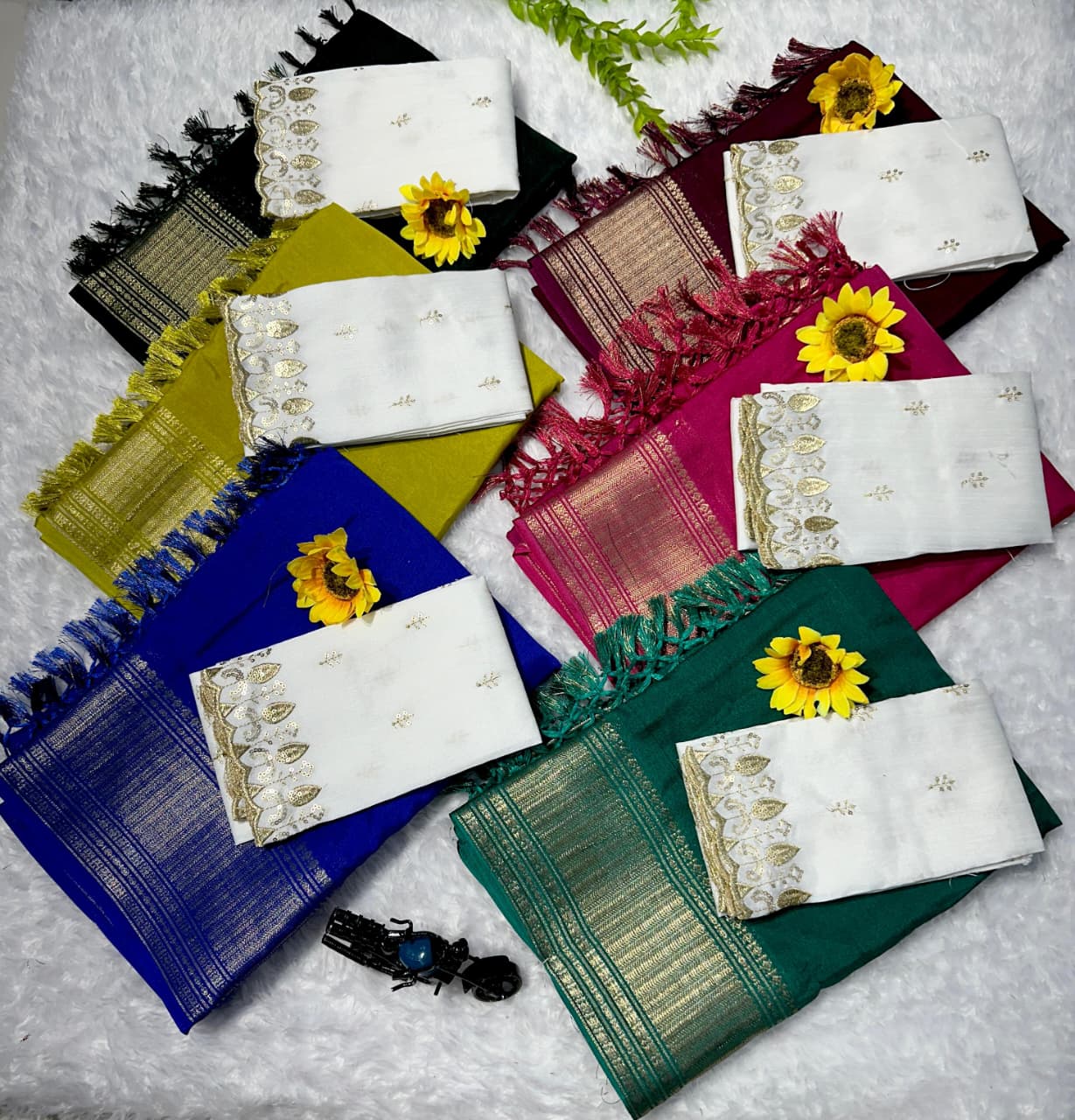 Heavy Crepe Silk Saree with Allover Weaving & Tone‑to‑Tone Padding Border – Premium Boutique Collection