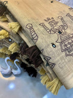 Soft Linen Cotton Saree with Aari Mirror Work & Tassled Pallu – Premium New Arrival