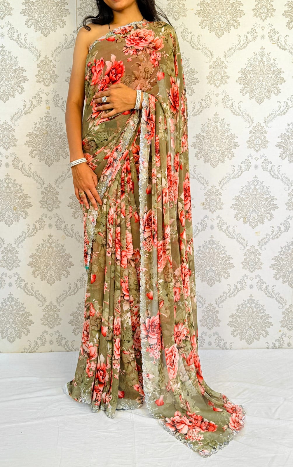 Premium Georgette Floral Saree Collection – Soft, Lightweight & Stylish New Arrival