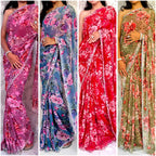 Premium Georgette Floral Saree Collection – Soft, Lightweight & Stylish New Arrival