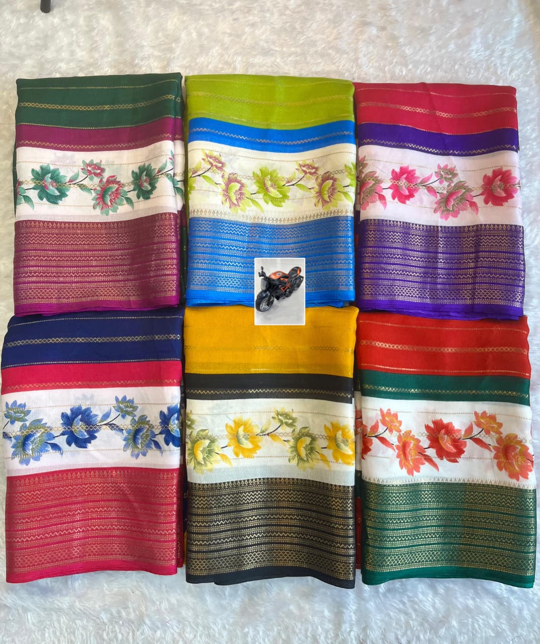 Heavy Mysore Silk Saree with All-Over Weaving & Two-Tone Padding Border – Luxe Ethnic Statement Piece