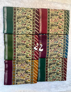 Mangalagiri Silk Saree with Kalamkari Pallu & Weaving Border – Artistic Ethnic Elegance for Boutique Displays