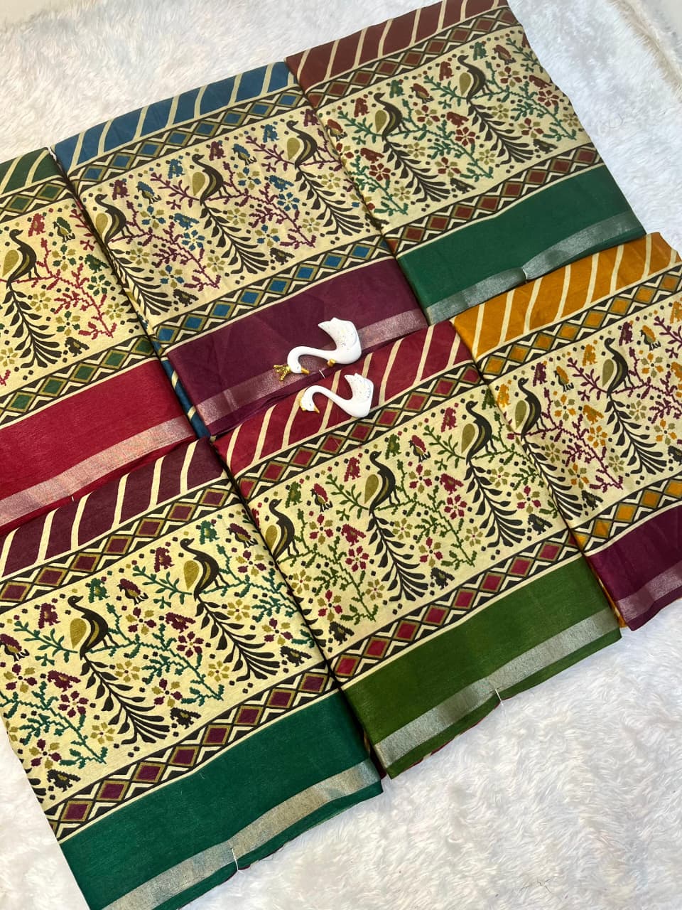 Mangalagiri Silk Saree with Kalamkari Pallu & Weaving Border – Artistic Ethnic Elegance for Boutique Displays