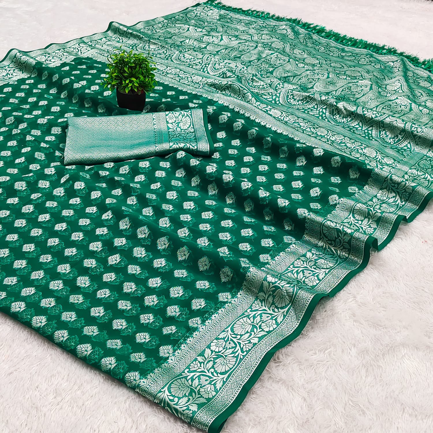 Soft Mysore Silk Saree with Rich Zari Pallu & Embroidery Blouse – Regal Elegance for Festive & Boutique Appeal