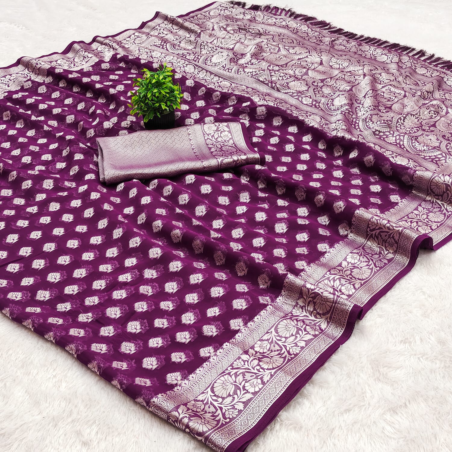 Soft Mysore Silk Saree with Rich Zari Pallu & Embroidery Blouse – Regal Elegance for Festive & Boutique Appeal