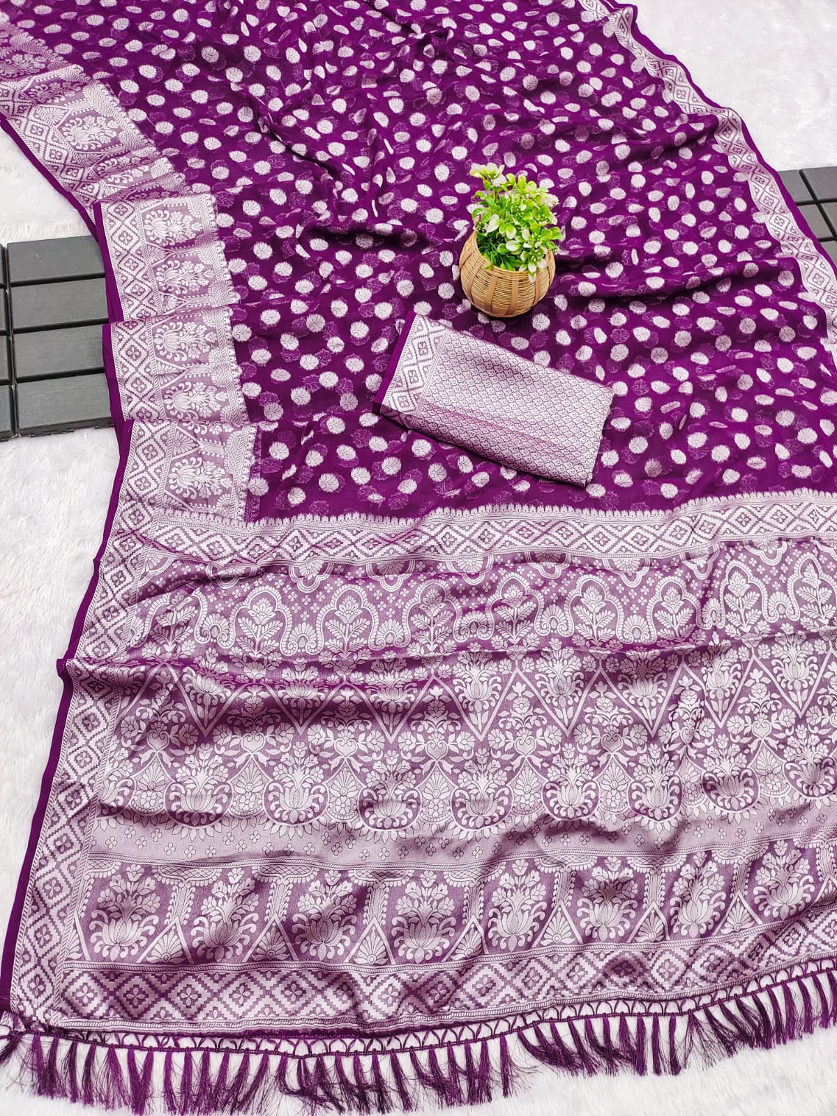 Soft Mysore Silk Saree with Rich Zari Pallu & Embroidery Blouse – Regal Elegance for Festive & Boutique Appeal