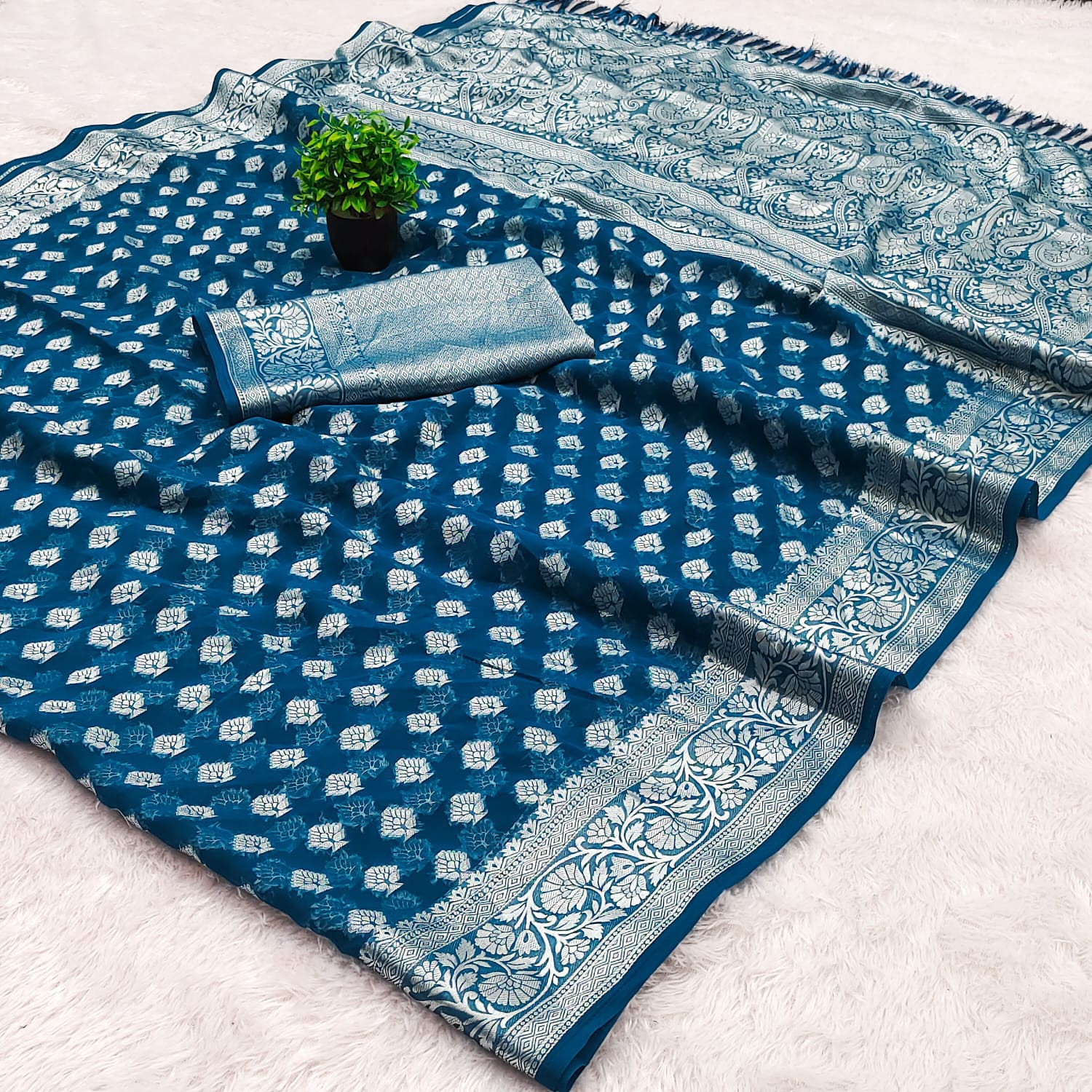 Soft Mysore Silk Saree with Rich Zari Pallu & Embroidery Blouse – Regal Elegance for Festive & Boutique Appeal