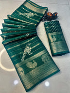 Viscose Georgette Saree with All-Over Floral Print & Printed Blouse – Lightweight Grace for Boutique Elegance
