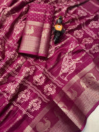 Viscose Georgette Saree with All-Over Floral Print & Printed Blouse – Lightweight Grace for Boutique Elegance