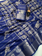 Viscose Georgette Saree with All-Over Floral Print & Printed Blouse – Lightweight Grace for Boutique Elegance