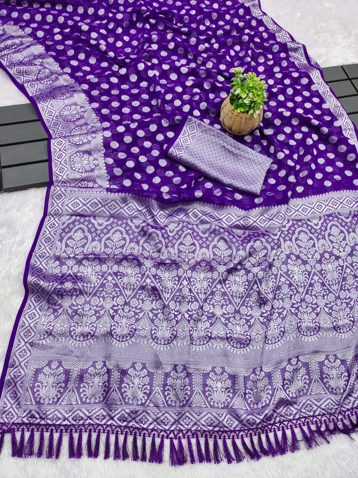 Soft Mysore Silk Saree with Rich Zari Pallu & Embroidery Blouse – Regal Elegance for Festive & Boutique Appeal