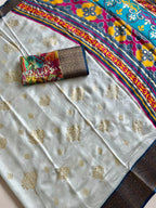 Dola Silk Saree with All-Over Foil Work & Printed Blouse – Shimmering Elegance for Boutique Bulk Orders