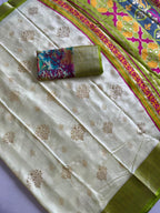 Dola Silk Saree with All-Over Foil Work & Printed Blouse – Shimmering Elegance for Boutique Bulk Orders