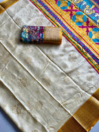 Dola Silk Saree with All-Over Foil Work & Printed Blouse – Shimmering Elegance for Boutique Bulk Orders