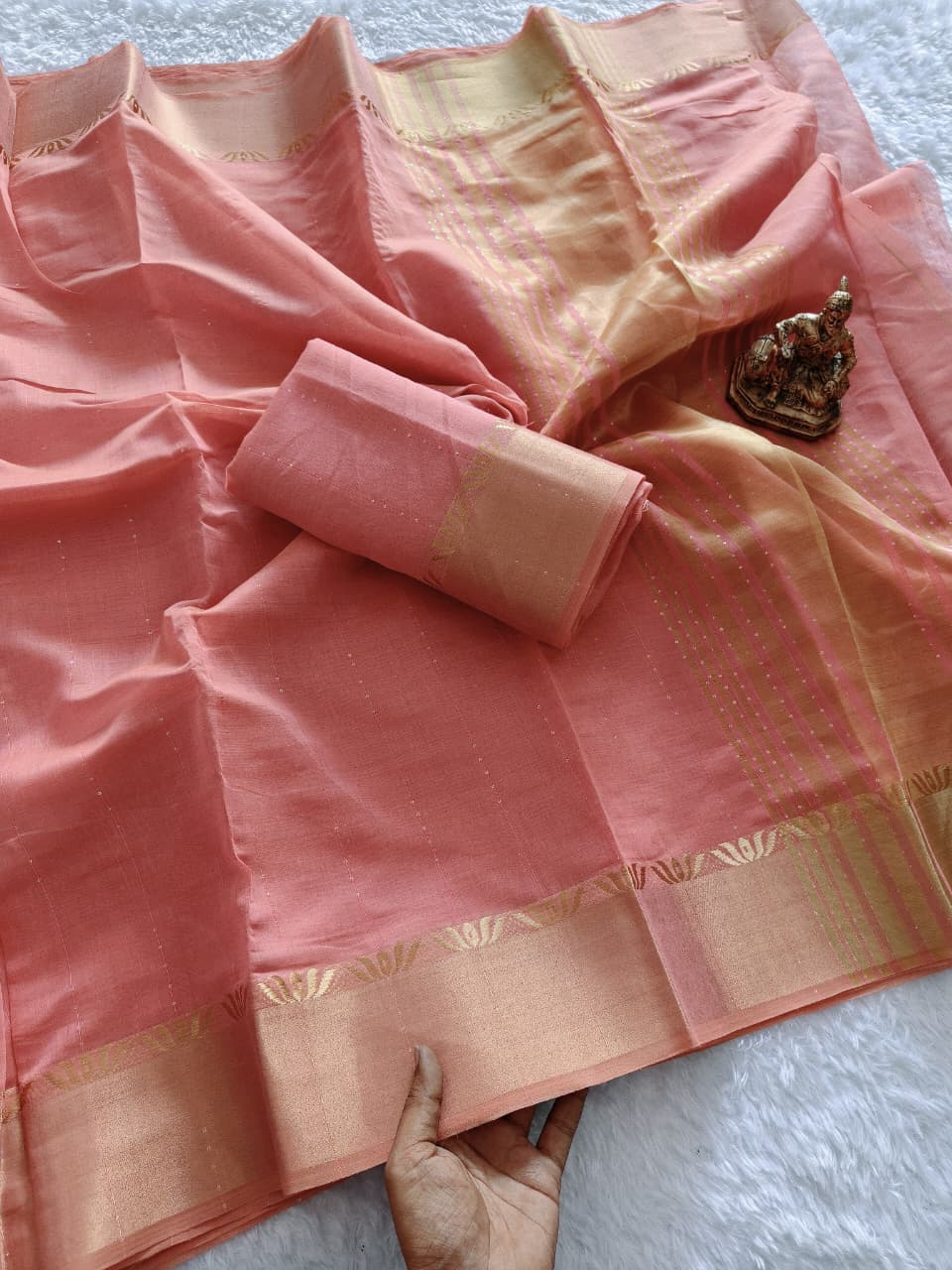 Tani Bani Silk Saree with Gold Jacquard Border & Rich Sequin Pallu – Festive Glamour for Boutique Bulk Orders