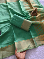 Tani Bani Silk Saree with Gold Jacquard Border & Rich Sequin Pallu – Festive Glamour for Boutique Bulk Orders