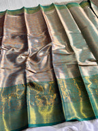 Bridal Pattu Tissue Silk Saree with Rich Pallu & Designer Brocade Blouse – Regal Wedding Wear for Boutique Bulk Orders