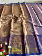 Bridal Pattu Tissue Silk Saree with Rich Pallu & Designer Brocade Blouse – Regal Wedding Wear for Boutique Bulk Orders